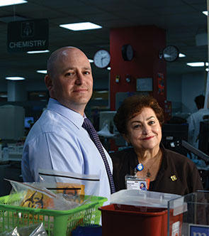 Dr. Laser and Poczter, assistant VP of lab services. “By partnering with nursing,” Poczter says, “the perception of the laboratory has totally changed.”