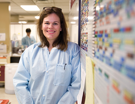 Dr. Romney Humphries: “The carbapenemase that was present was an OXA-232,” which had been reported only once before in the U.S. “We really didn’t expect to find this,” she says. Below: Microbiology fellows Dr. Shaun Yang (left) and Dr. Peera Hemarajata, whom Dr. Humphries credits for discovering the outbreak.