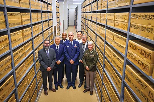 Joint Pathology Center leaders, seen in the JPC biorepository