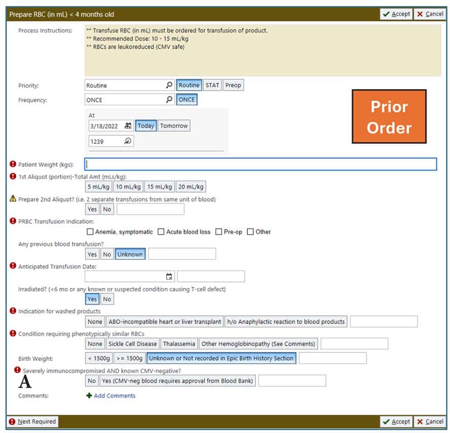 postoptimization order